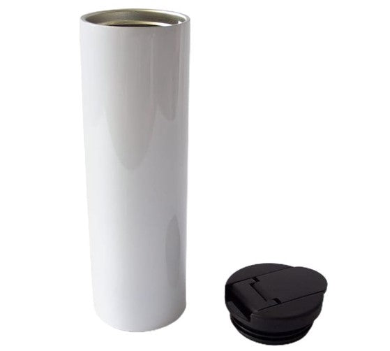 Vaso tipo Skinny 17 oz con tapa negra antiderramable