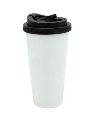 Vaso de café cónico 16 oz con tapa negra antiderramable