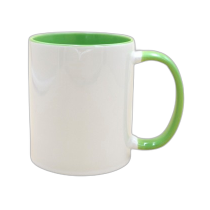 Taza con interior y mango de color, 11 oz (6 colores)