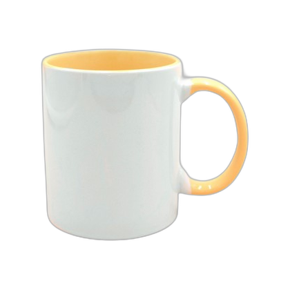 Taza con interior y mango de color, 11 oz (6 colores)